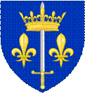 Description: https://upload.wikimedia.org/wikipedia/commons/thumb/1/1f/Coat_of_Arms_of_Jeanne_d%27Arc.svg/220px-Coat_of_Arms_of_Jeanne_d%27Arc.svg.png